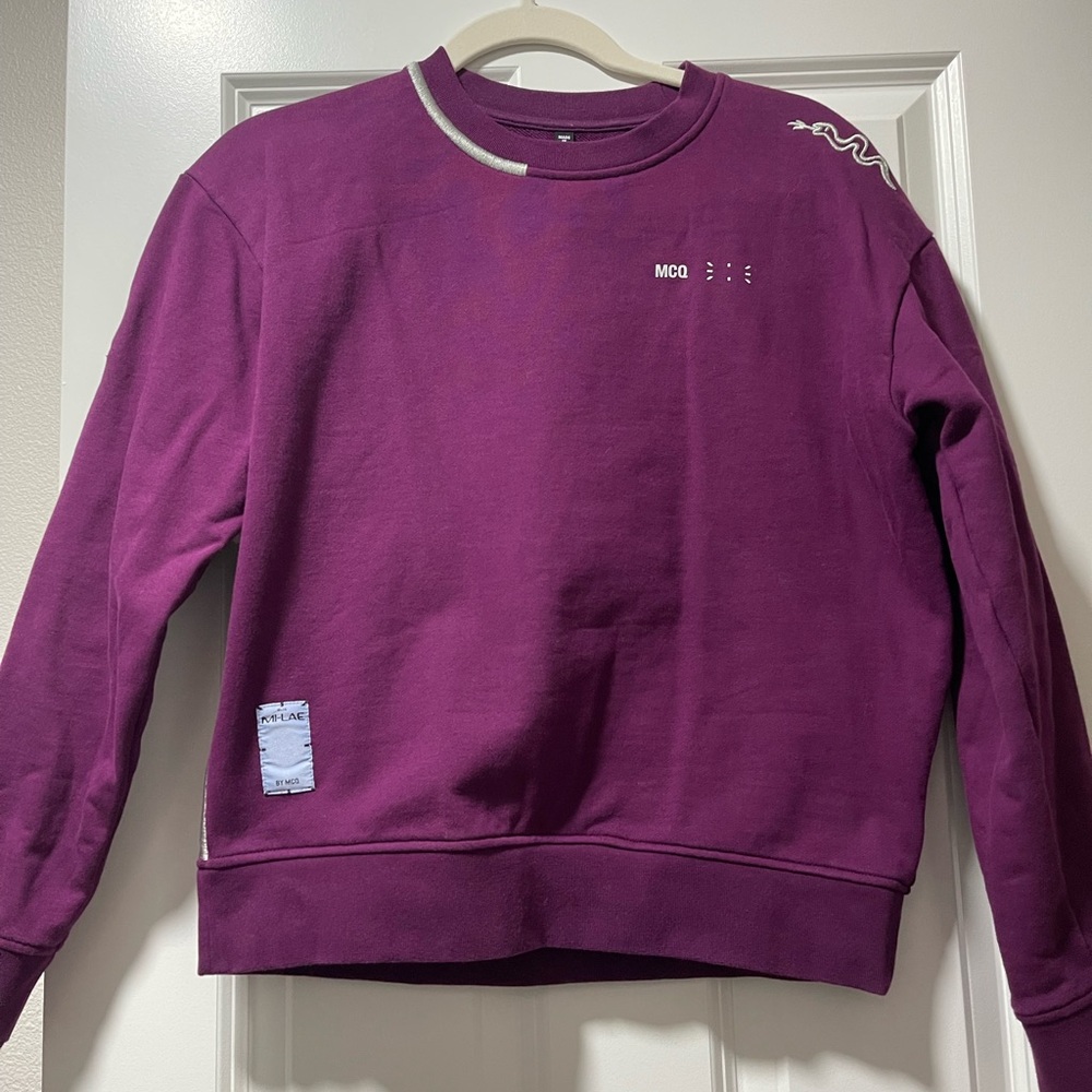 Alexander McQueen Purple Crew Neck Cotton Sweater